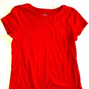 Wonder Nation Youth Large Red T-Shirt Kids Short Sleeve Crew Neck Cotton-A259